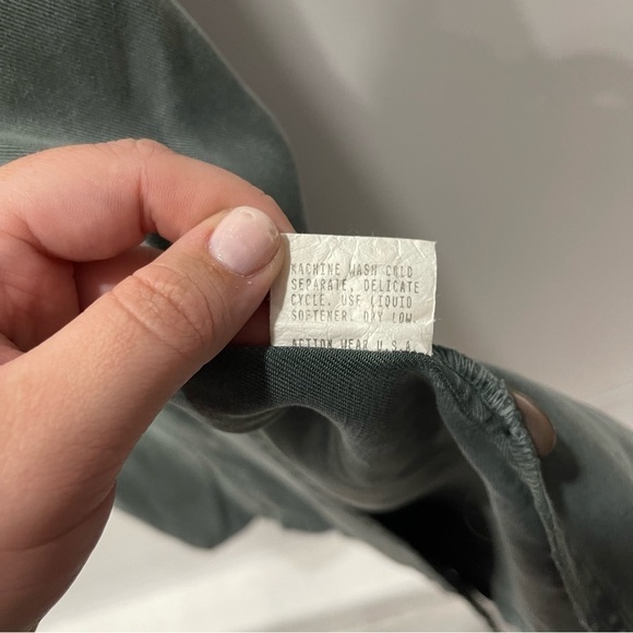 Action Wear USA Military Green Midi Dress Side Slit Small Button Front - Picture 7 of 9